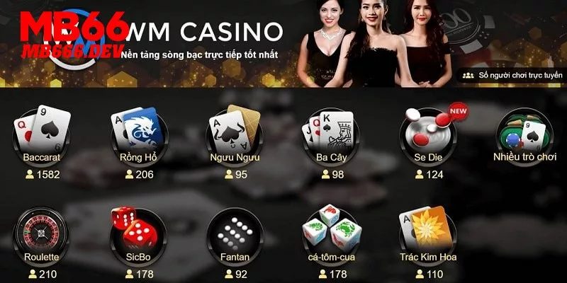 WM Casino MB66 là sảnh game hấp dẫn với vô số thành tựu